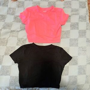 Wild Fable Vibrant Pink and Classic Black Baby Tees